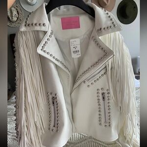 Azalea wang white studded jacket NWT medium